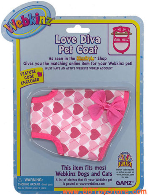 Webkinz Clothing - LOVE DIVA PET COAT