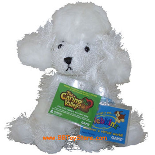 Webkinz Virtual Pet Plush - WHITE POODLE ( w/ Green Caring Valley Tag)