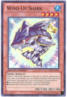 Yu-Gi-Oh Card - CBLZ-ENSE1 - WIND-UP SHARK (super rare holo)