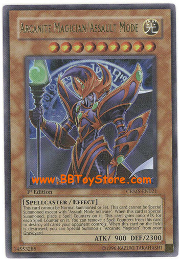 Yu-Gi-Oh Card - CRMS-EN021 - ARCANITE MAGICIAN / ASSAULT MODE (Ultra Rare Holo)