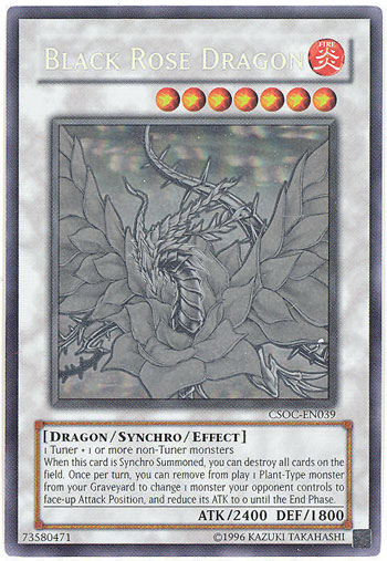 Yu-Gi-Oh Card - CSOC-EN039 - BLACK ROSE DRAGON (GHOST Rare Holo)