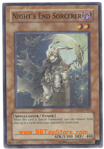 Yu-Gi-Oh Card - CSOC-EN087 - NIGHT'S END SORCERER (Super Rare Holo)