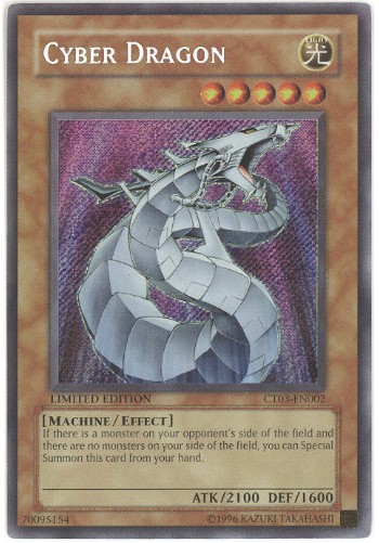 Yu-Gi-Oh Card - CT03-EN002 - CYBER DRAGON (secret rare holo)