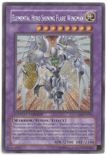 Yu-Gi-Oh Card - CT03-EN004 - ELEMENTAL HERO SHINING FLARE WINGMAN (secret rare holo)