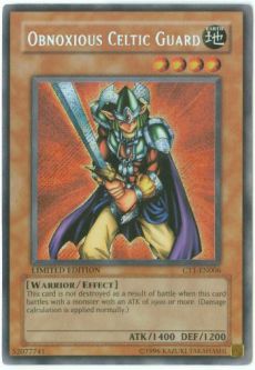 Yu-Gi-Oh Card - CT1-EN006 - OBNOXIOUS CELTIC GUARD (secret rare holo)