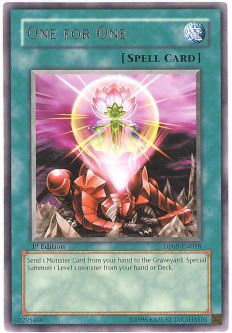 Yu-Gi-Oh Card - DP09-EN018 - ONE FOR ONE (rare)