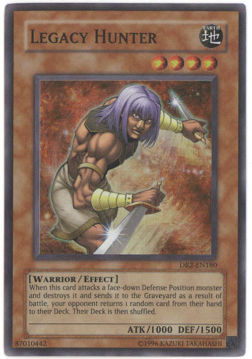 Yu-Gi-Oh Card - DR2-EN180 - LEGACY HUNTER (super rare holo)