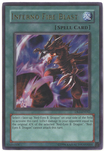 Yu-Gi-Oh Card - DR3-EN042 - INFERNO FIRE BLAST (ultra rare holo)