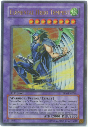Yu-Gi-Oh Card - EEN-EN034 - ELEMENTAL HERO TEMPEST (ultra rare holo)