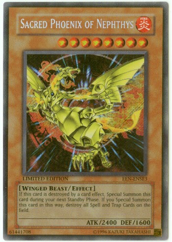 Yu-Gi-Oh Card - EEN-ENSE3 - SACRED PHOENIX OF NEPTHYHS (ultra rare holo)