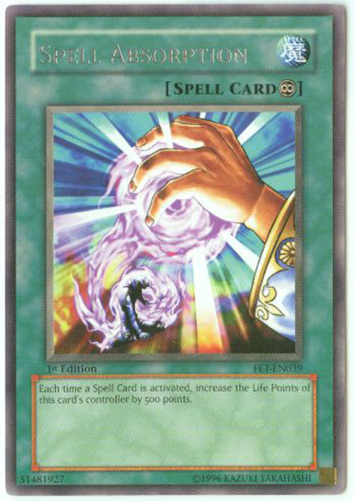 Yu-Gi-Oh Card - FET-EN039 - SPELL ABSORPTION (rare)