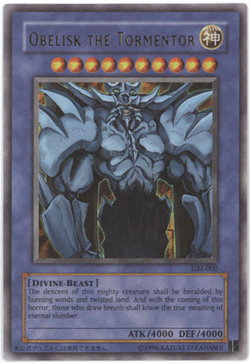 Yu-Gi-Oh God Card - GBI-002 - OBELISK the TORMENTOR (ultra rare holo)