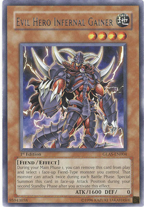 Yu-Gi-Oh Card - GLAS-EN004 - EVIL HERO INFERNAL GAINER (Rare)