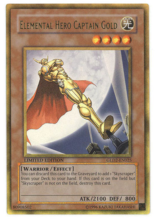 Yu-Gi-Oh Card - GLD2-EN025 - ELEMENTAL HERO CAPTAIN GOLD (ultra gold rare holo)