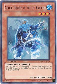 Yu-Gi-Oh Card - HA03-EN018 - SHOCK TROOPS OF THE ICE BARRIER (super rare holo)