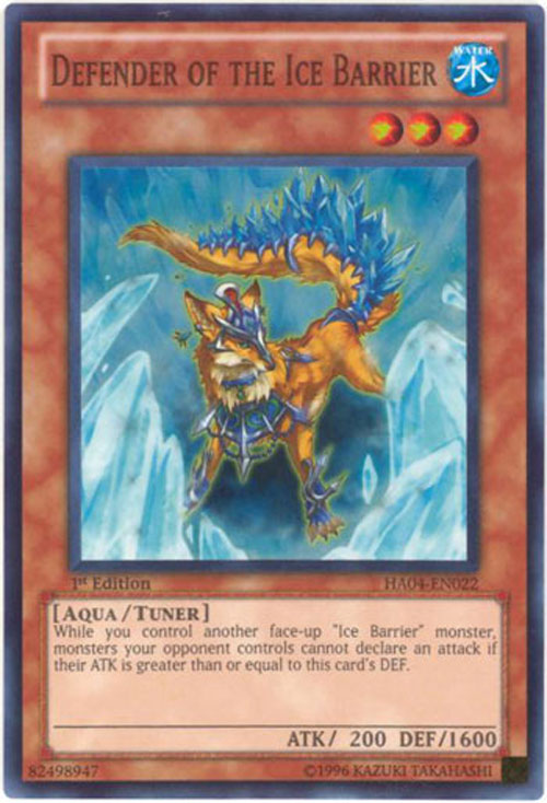 Yu-Gi-Oh Card - HA04-EN022 - DEFENDER OF THE ICE BARRIER (super rare holo)