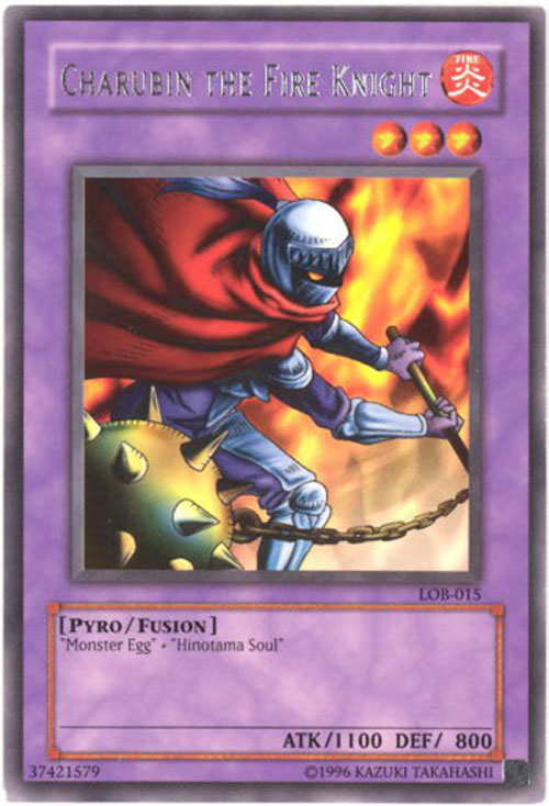 Yu-Gi-Oh Card - LOB-015 - CHARUBIN THE FIRE KNIGHT (rare)