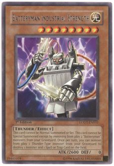 Yu-Gi-Oh Card - LODT-EN031 - BATTERYMAN, INDUSTRIAL STRENGTH (rare)