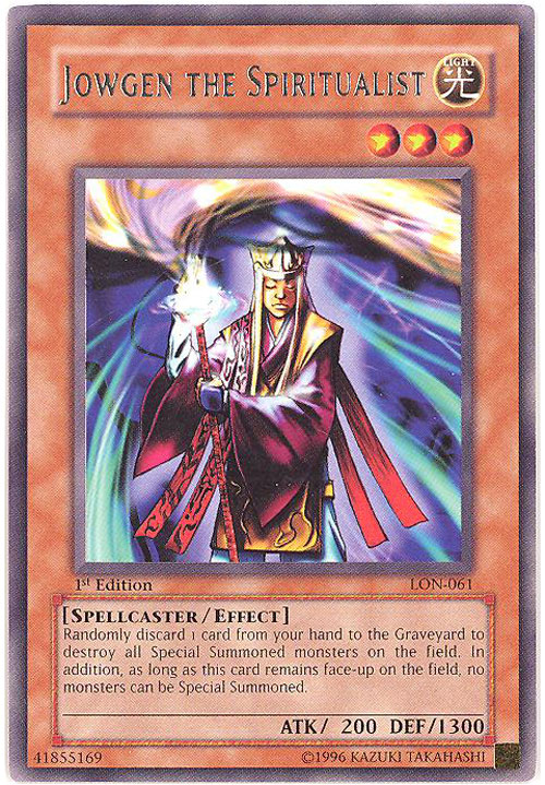 Yu-Gi-Oh Card - LON-061 - JOWGEN THE SPIRITUALIST (rare)