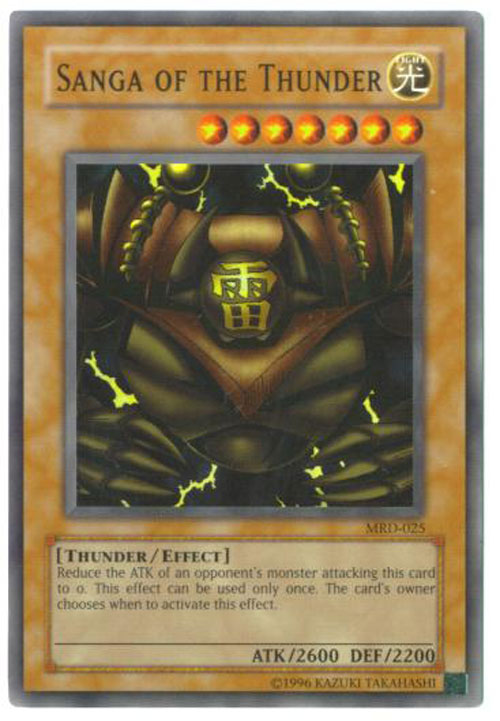 Yu-Gi-Oh Card - MRD-025 - SANGA of the THUNDER (super rare holo)