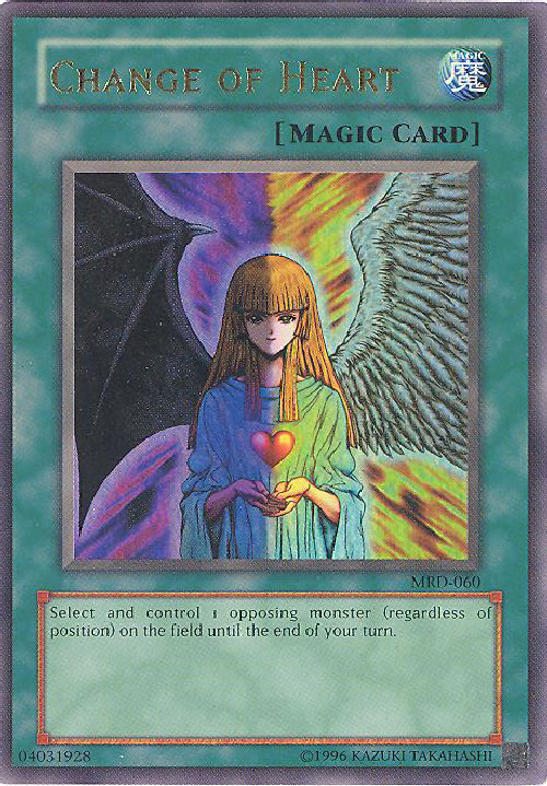 Yu-Gi-Oh Card - MRD-060 - CHANGE OF HEART (ultra rare holo)