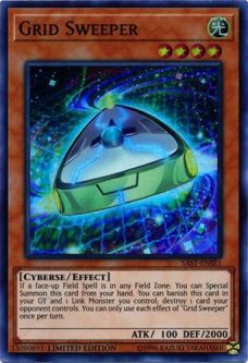 Yu-Gi-Oh Card - SAST-ENSE1 - GRID SWEEPER (super rare holo)