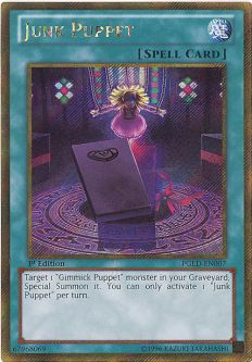 Yu-Gi-Oh Card - PGLD-EN007 - JUNK PUPPET (gold secret rare holo)