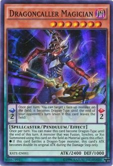Yu-Gi-Oh Card - RATE-EN001 - DRAGONCALLER MAGICIAN (super rare holo)