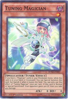 Yu-Gi-Oh Card - BOSH-EN001 - TUNING MAGICIAN (super rare holo)
