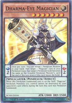 Yu-Gi-Oh Card - BOSH-EN096 - DHARMA-EYE MAGICIAN (super rare holo)