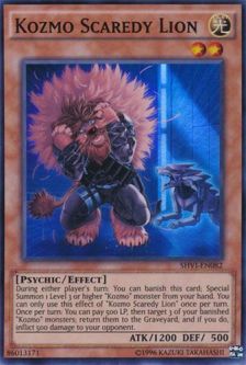 Yu-Gi-Oh Card - SHVI-EN082 - KOZMO SCAREDY LION (super rare holo)