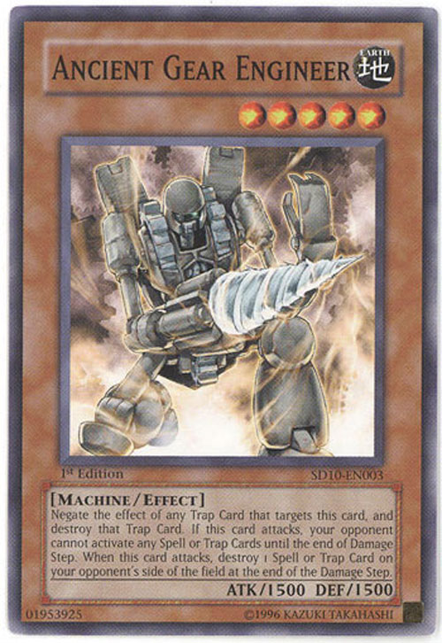 Yu-Gi-Oh Card - SD10-EN003 - ANCIENT GEAR ENGINEER (common)