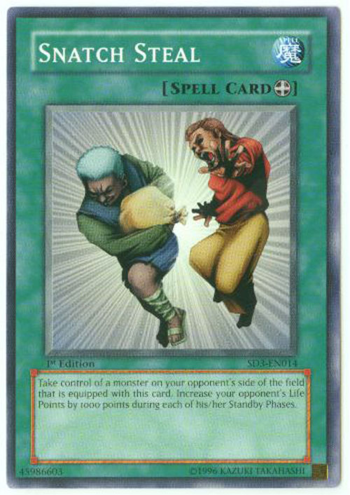Yu-Gi-Oh Card - SD3-EN014 - SNATCH STEAL (common)