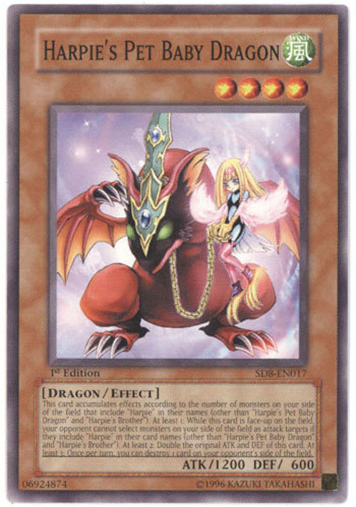 Yu-Gi-Oh Card - SD8-EN017 - HARPIE'S PET BABY DRAGON