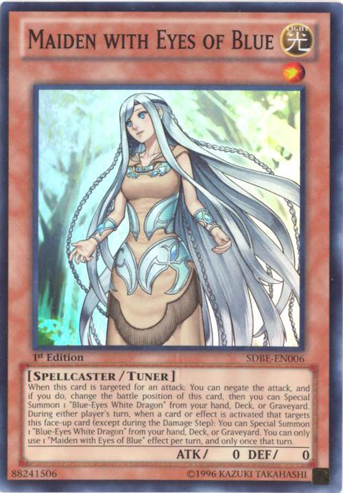 Yu-Gi-Oh Card - SDBE-EN006 - MAIDEN WITH EYES OF BLUE (super rare holo)