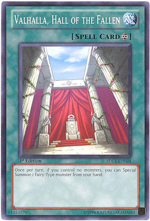 Yu-Gi-Oh Card - SDLS-EN024 - VALHALLA, HALL OF THE FALLEN (common)