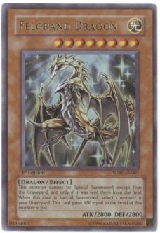 Yu-Gi-Oh Card - SDRL-EN001 - FELGRAND DRAGON (super rare holo)