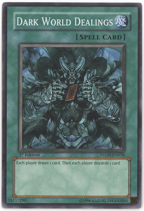 Yu-Gi-Oh Card - STON-EN038 - DARK WORLD DEALINGS (Super Rare Holo)
