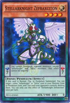 Yu-Gi-Oh Card - PEVO-EN045 - STELLARKNIGHT ZEFRAXCITON (super rare holo)