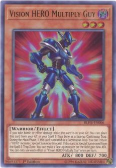 Yu-Gi-Oh Card - BLHR-EN006 - VISION HERO MULTIPLY GUY (ultra rare holo)
