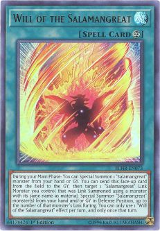 Yu-Gi-Oh Card - BLHR-EN073 - WILL OF THE SALAMANGREAT (ultra rare holo)