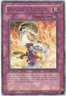 Yu-Gi-Oh Card - TAEV-EN067 - DAMAGE = REPTILE (rare)