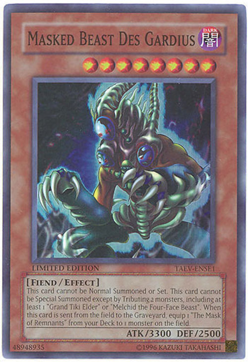 Yu-Gi-Oh Card - TAEV-ENSE1 - MASKED BEAST DES GARDIUS (super rare holo)