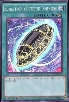 Yu-Gi-Oh Card - THSF-EN051 - BURIAL FROM A DIFFERENT DIMENSION (super rare holo)