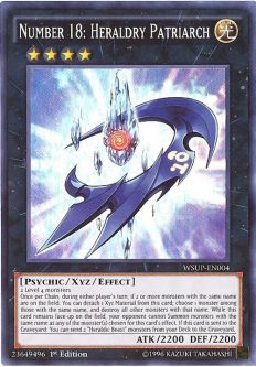 Yu-Gi-Oh Card - WSUP-EN004 - NUMBER 18: HERALDRY PATRIARCH (super rare holo)