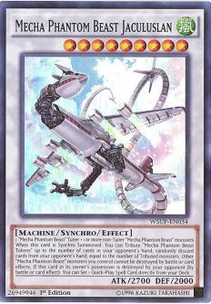 Yu-Gi-Oh Card - WSUP-EN034 - MECHA PHANTOM BEAST JACULUSLAN (super rare holo)