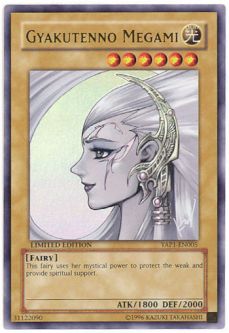 Yu-Gi-Oh Card - YAP1-EN005 - GYAKUTENNO MEGAMI (ultra gold rare holo)