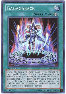 Yu-Gi-Oh Card - ZTIN-EN004 - GAGAGABACK (super rare holo)