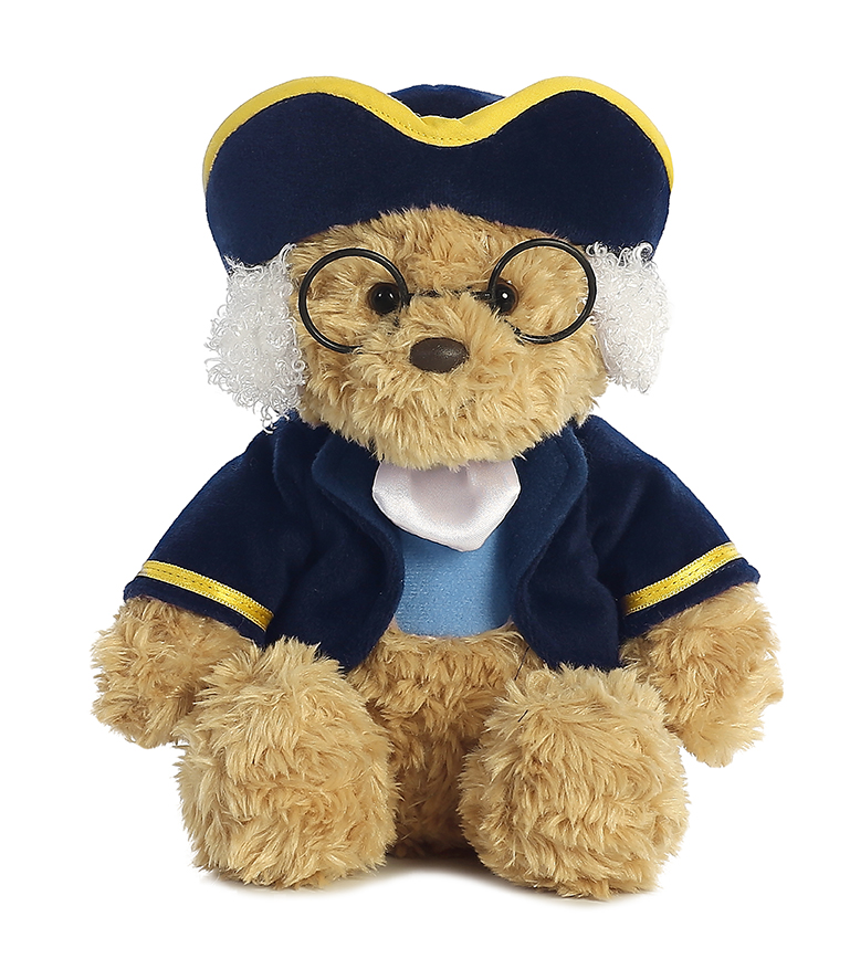 Aurora World Plush - Teddy Bear - BEN FRANKLIN (Medium - 10 inch)