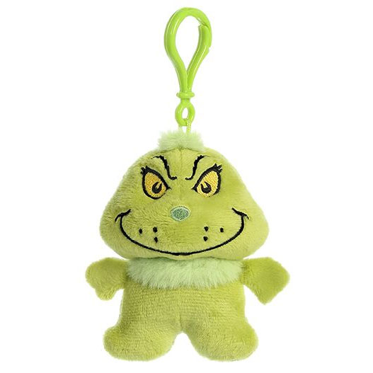 Aurora World Plush - Dr. Seuss - GRINCH (Plastic Key Clip - 4 inch)